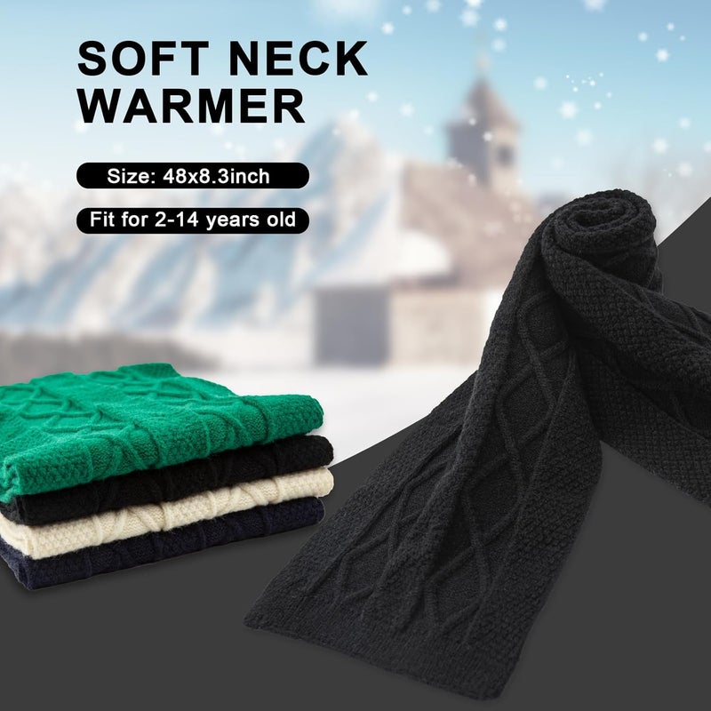 YATANAM Toddler Scarf Warm Knit Kids Neck Warmer Soft Stretch Baby Winter Scarves for Boys Girls - Image 3